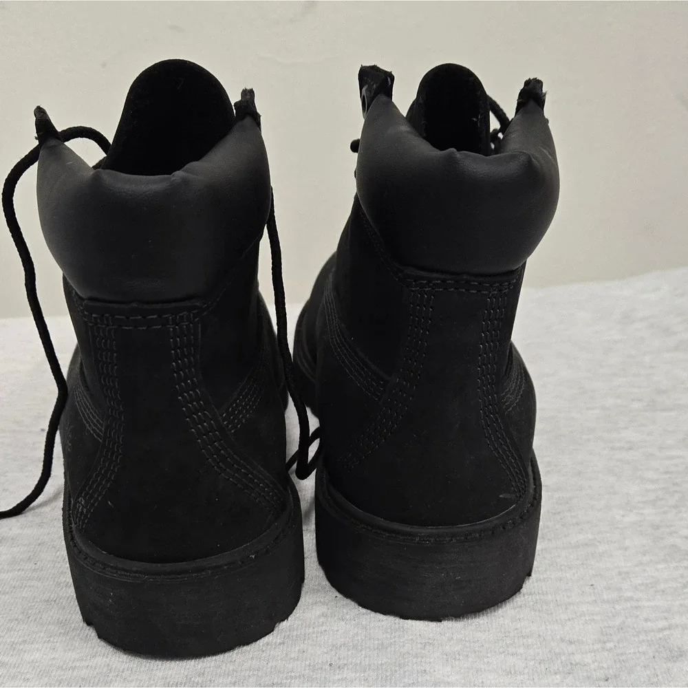 Timberland Kids 6 Inch Premium Waterproof Boots Black Nubuck 12707 Size 1M Youth